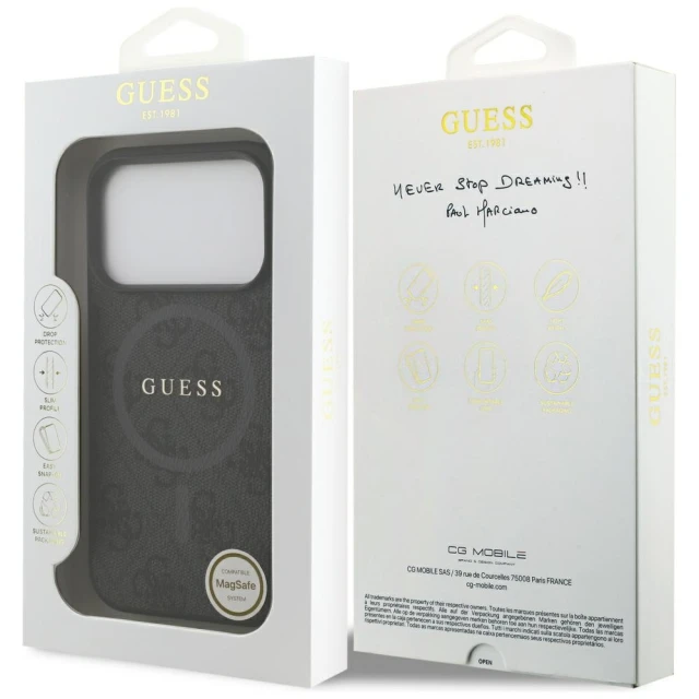 Чехол Guess 4G Ring Classic Logo для iPhone 17 Pro Black with MagSafe (GUHMP17LG4GFRK)