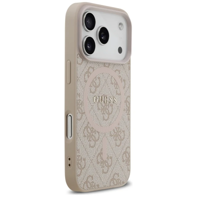 Чохол Guess 4G Ring Classic Logo для iPhone 17 Pro Pink with MagSafe (GUHMP17LG4GFRP)