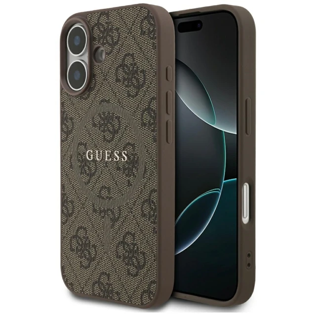 Чохол Guess 4G Ring Classic Logo для iPhone 17 Brown with MagSafe (GUHMP17SG4GFRW)