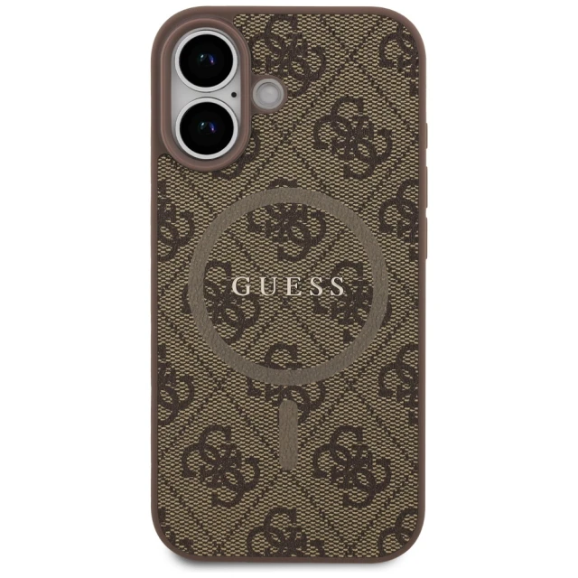 Чохол Guess 4G Ring Classic Logo для iPhone 17 Brown with MagSafe (GUHMP17SG4GFRW)