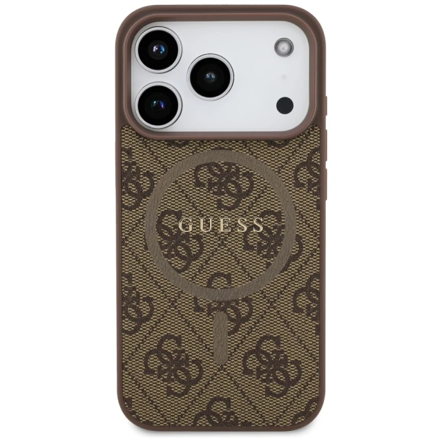 Чохол Guess 4G Ring Classic Logo для iPhone 17 Pro Brown with MagSafe (GUHMP17LG4GFRW)