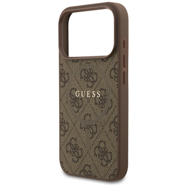 Чохол Guess 4G Ring Classic Logo для iPhone 17 Pro Brown with MagSafe (GUHMP17LG4GFRW)