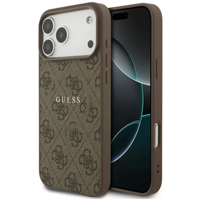 Чохол Guess 4G Ring Classic Logo для iPhone 17 Pro Max Brown with MagSafe (GUHMP17XG4GFRW)