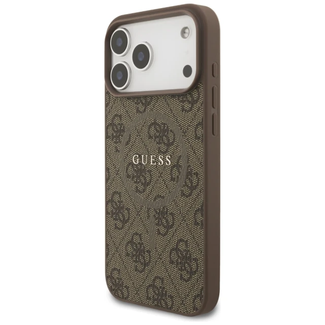 Чохол Guess 4G Ring Classic Logo для iPhone 17 Pro Max Brown with MagSafe (GUHMP17XG4GFRW)