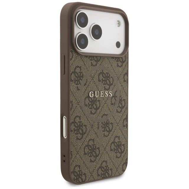 Чохол Guess 4G Ring Classic Logo для iPhone 17 Pro Max Brown with MagSafe (GUHMP17XG4GFRW)