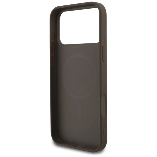 Чохол Guess 4G Ring Classic Logo для iPhone 17 Pro Max Brown with MagSafe (GUHMP17XG4GFRW)