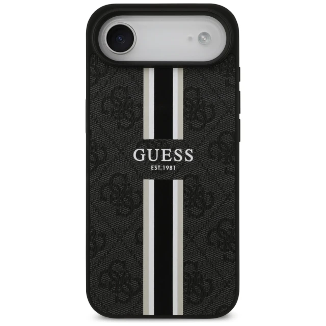 Чохол Guess 4G Printed Stripes для iPhone 17 Air Black with MagSafe (GUHMP17MP4RPSK)