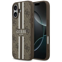Чохол Guess 4G Printed Stripes для iPhone 17 Brown with MagSafe (GUHMP17SP4RPSW)