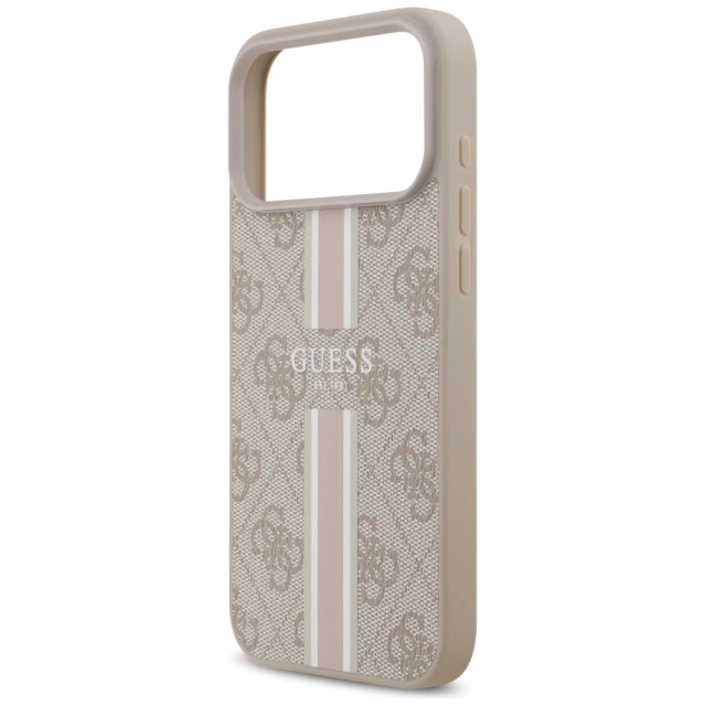 Чохол Guess 4G Printed Stripes для iPhone 17 Pro Max Pink with MagSafe (GUHMP17XP4RPSP)
