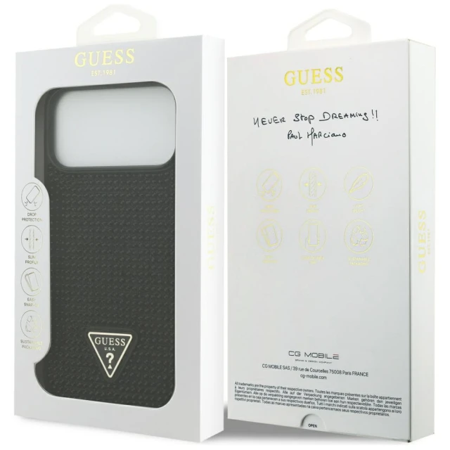 Чохол Guess Rhinestone Triangle Logo для iPhone 17 Pro Max Black (GUHCP17XHDGTPK)