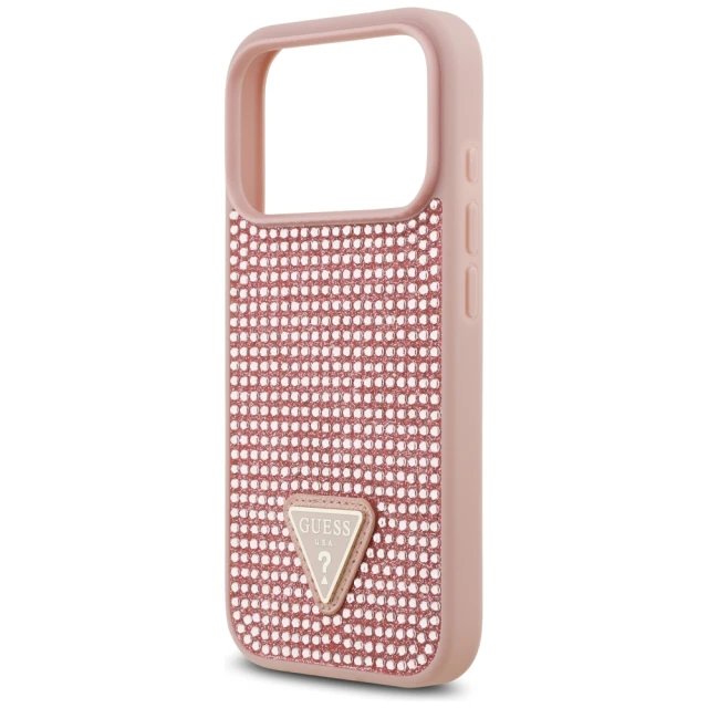 Чохол Guess Rhinestone Triangle Logo для iPhone 17 Pro Pink (GUHCP17LHDGTPP)