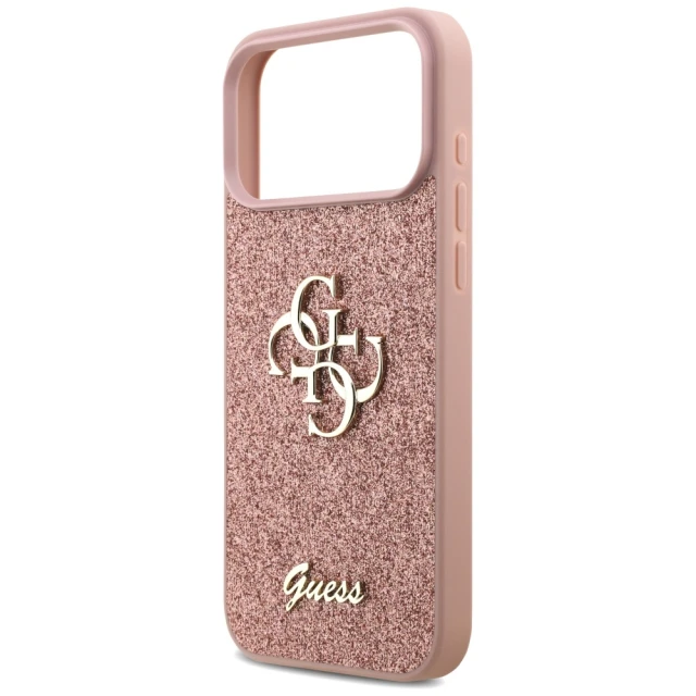 Чохол Guess Fixed Glitter Big 4G для iPhone 17 Pro Max Pink (GUHCP17XHG4SGP)