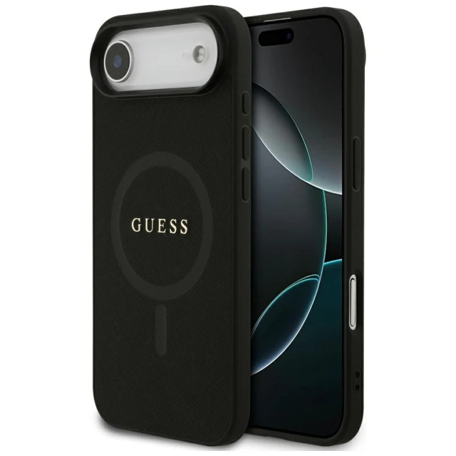 Чохол Guess Saffiano Classic Logo для iPhone 17 Air Black with MagSafe (GUHMP17MPSAHMCK)
