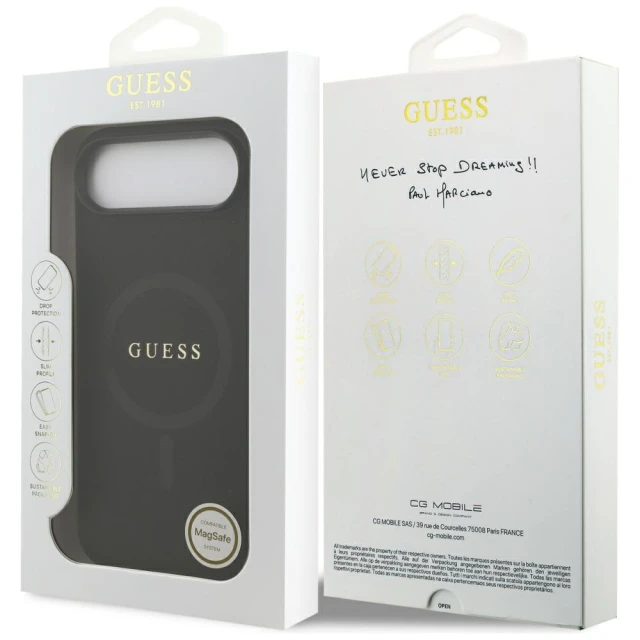 Чохол Guess Saffiano Classic Logo для iPhone 17 Air Black with MagSafe (GUHMP17MPSAHMCK)