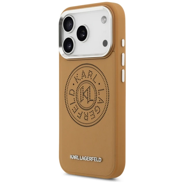 Чохол Karl Lagerfeld Point & Metal Logo для iPhone 17 Pro Brown with MagSafe (KLHMP17LPSKRPMW)