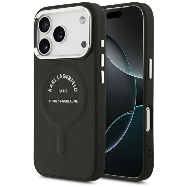 Чохол Karl Lagerfeld Karl RSG Logo для iPhone 17 Pro Black with MagSafe (KLHMP17LPSKRSGEK)
