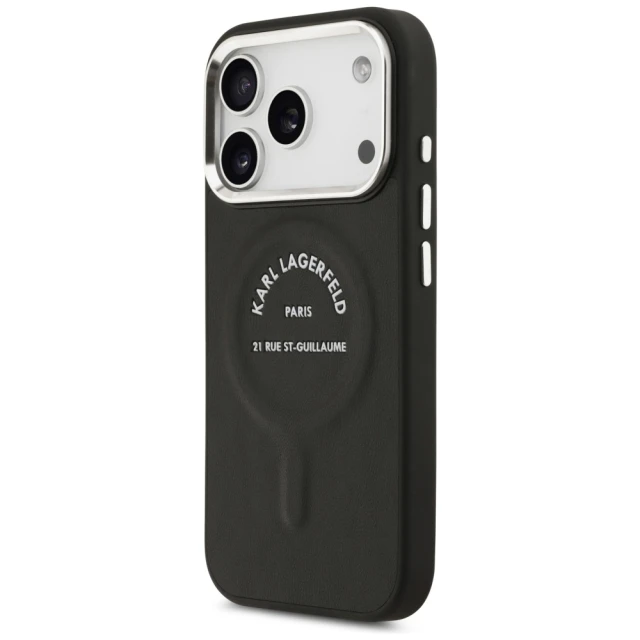 Чохол Karl Lagerfeld Karl RSG Logo для iPhone 17 Pro Black with MagSafe (KLHMP17LPSKRSGEK)