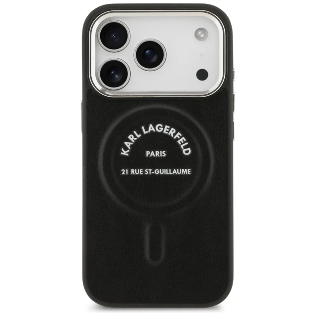 Чохол Karl Lagerfeld Karl RSG Logo для iPhone 17 Pro Black with MagSafe (KLHMP17LPSKRSGEK)
