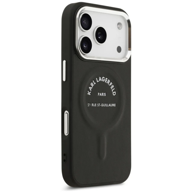 Чохол Karl Lagerfeld Karl RSG Logo для iPhone 17 Pro Black with MagSafe (KLHMP17LPSKRSGEK)