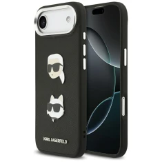 Чохол Karl Lagerfeld FW Grained Karl & Choupette Heads Pins & Logo для iPhone 17 Air Black (KLHCP17MPSFDHPOK)