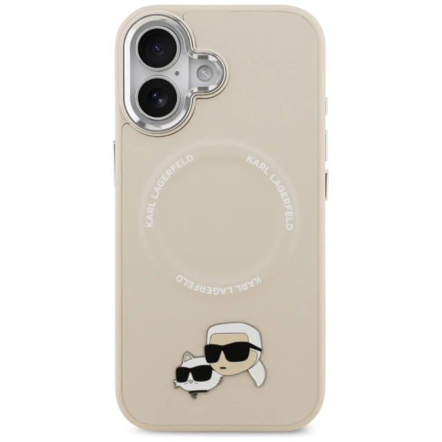 Чохол Karl Lagerfeld Karl & Choupette Pins для iPhone 17 Beige with MagSafe (KLHMP17SPSMLRKCE)