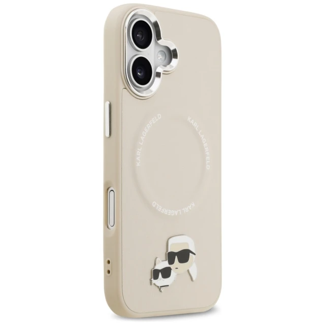 Чохол Karl Lagerfeld Karl & Choupette Pins для iPhone 17 Beige with MagSafe (KLHMP17SPSMLRKCE)