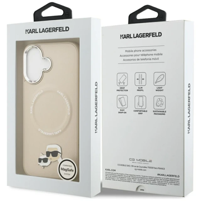 Чохол Karl Lagerfeld Karl & Choupette Pins для iPhone 17 Beige with MagSafe (KLHMP17SPSMLRKCE)