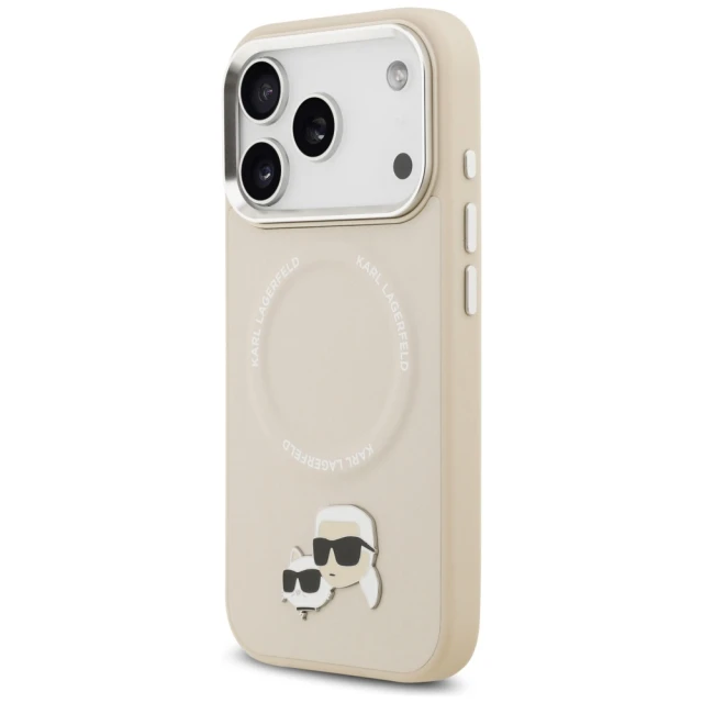 Чохол Karl Lagerfeld Karl & Choupette Pins для iPhone 17 Pro Beige with MagSafe (KLHMP17LPSMLRKCE)