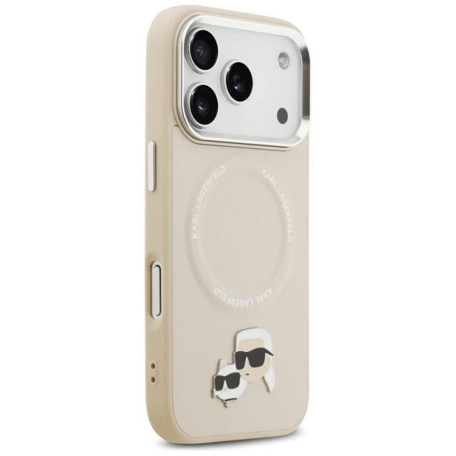 Чохол Karl Lagerfeld Karl & Choupette Pins для iPhone 17 Pro Beige with MagSafe (KLHMP17LPSMLRKCE)