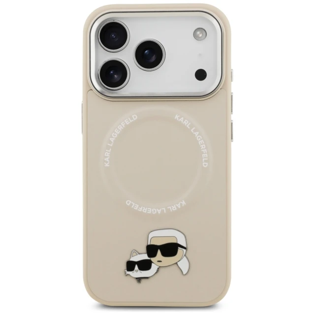 Чохол Karl Lagerfeld Karl & Choupette Pins для iPhone 17 Pro Max Beige with MagSafe (KLHMP17XPSMLRKCE)