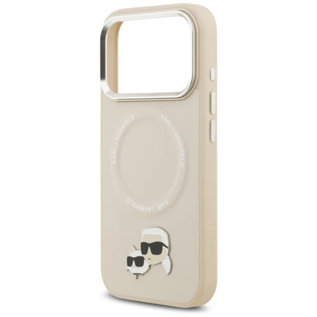 Чохол Karl Lagerfeld Karl & Choupette Pins для iPhone 17 Pro Max Beige with MagSafe (KLHMP17XPSMLRKCE)