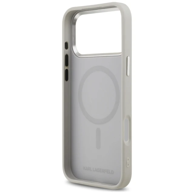 Чохол Karl Lagerfeld Karl & Choupette Pins для iPhone 17 Pro Gray with MagSafe (KLHMP17LPSMLRKCG)