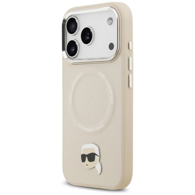 Чохол Karl Lagerfeld Karl Pin для iPhone 17 Pro Max Beige with MagSafe (KLHMP17XPSMLRKLE)