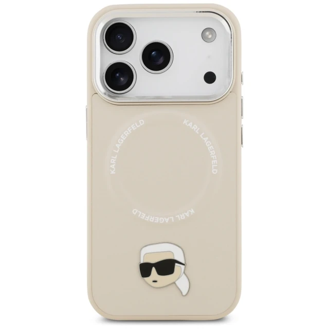 Чохол Karl Lagerfeld Karl Pin для iPhone 17 Pro Max Beige with MagSafe (KLHMP17XPSMLRKLE)