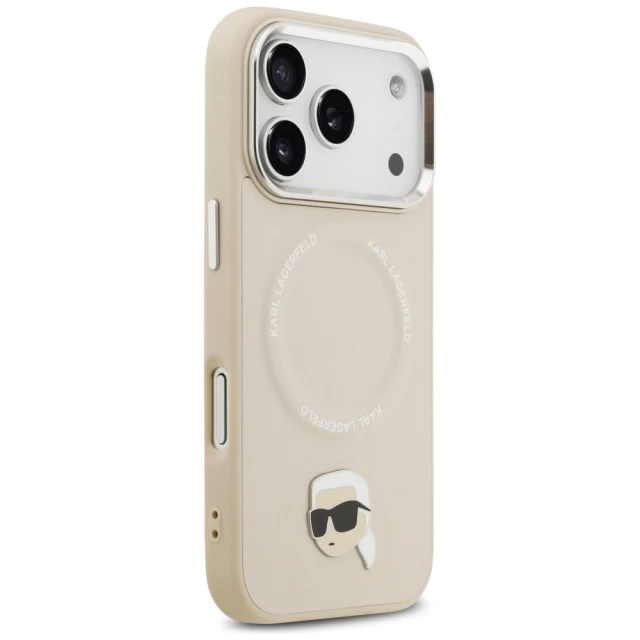 Чохол Karl Lagerfeld Karl Pin для iPhone 17 Pro Max Beige with MagSafe (KLHMP17XPSMLRKLE)
