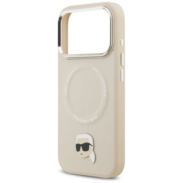 Чохол Karl Lagerfeld Karl Pin для iPhone 17 Pro Max Beige with MagSafe (KLHMP17XPSMLRKLE)