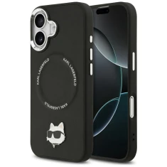 Чехол Karl Lagerfeld Choupette Pin для iPhone 17 Black with MagSafe (KLHMP17SPSMLRCHK)