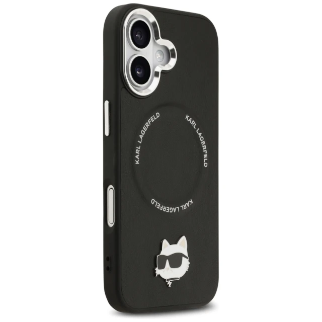 Чехол Karl Lagerfeld Choupette Pin для iPhone 17 Black with MagSafe (KLHMP17SPSMLRCHK)