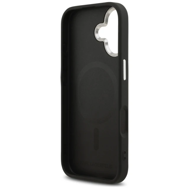 Чехол Karl Lagerfeld Choupette Pin для iPhone 17 Black with MagSafe (KLHMP17SPSMLRCHK)