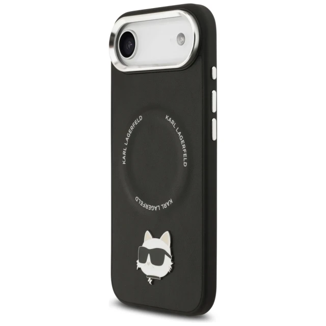 Чохол Karl Lagerfeld Choupette Pin для iPhone 17 Air Black with MagSafe (KLHMP17MPSMLRCHK)