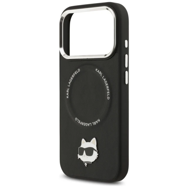 Чохол Karl Lagerfeld Choupette Pin для iPhone 17 Pro Black with MagSafe (KLHMP17LPSMLRCHK)
