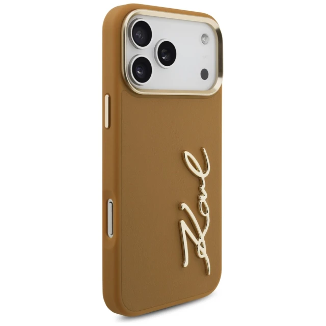 Чехол Karl Lagerfeld Karl Script Logo для iPhone 17 Pro Max Brown (KLHCP17XPSKMGVW)