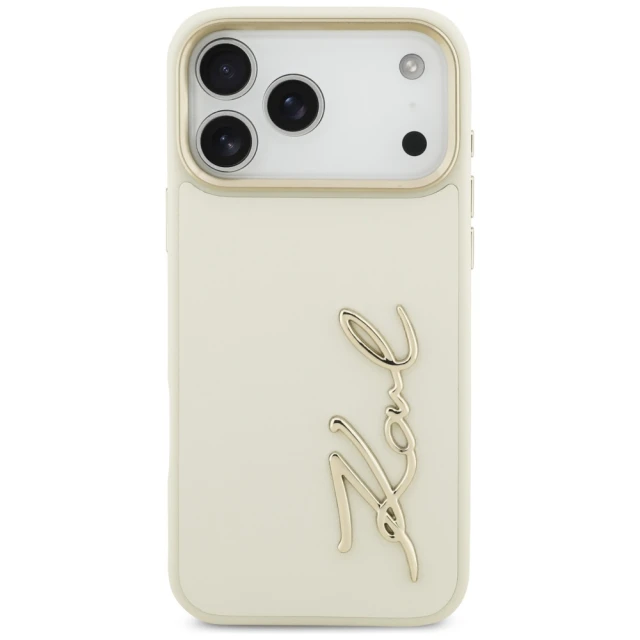 Чохол Karl Lagerfeld Karl Script Logo для iPhone 17 Pro Max Beige (KLHCP17XPSKMGVE)
