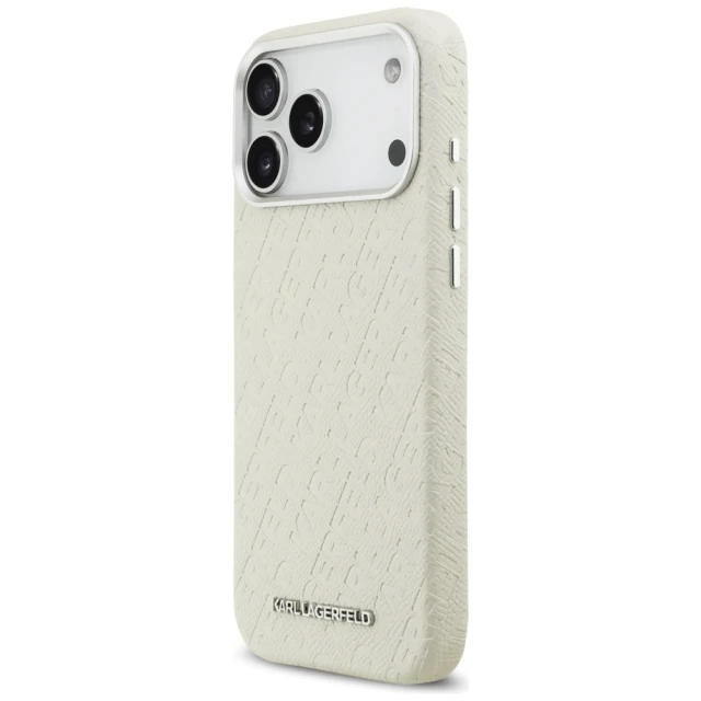 Чохол Karl Lagerfeld FW Stamped Karl для iPhone 17 Pro Max Beige with MagSafe (KLHMP17XPGKLFOFE)