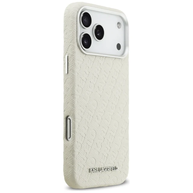 Чохол Karl Lagerfeld FW Stamped Karl для iPhone 17 Pro Max Beige with MagSafe (KLHMP17XPGKLFOFE)