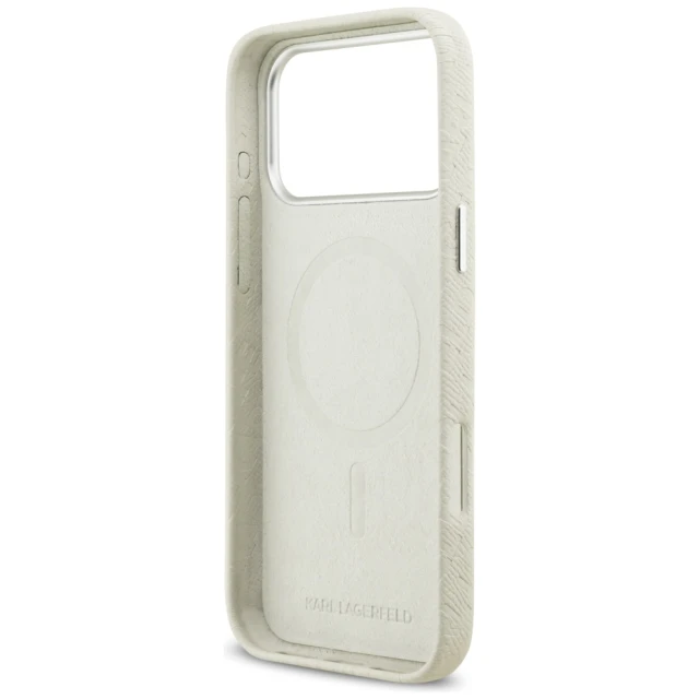 Чохол Karl Lagerfeld FW Stamped Karl для iPhone 17 Pro Max Beige with MagSafe (KLHMP17XPGKLFOFE)