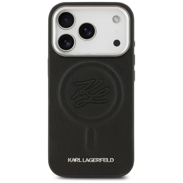 Чохол Karl Lagerfeld Initial & Metal Logo для iPhone 17 Pro Black with MagSafe (KLHMP17LPGFKLRDK)