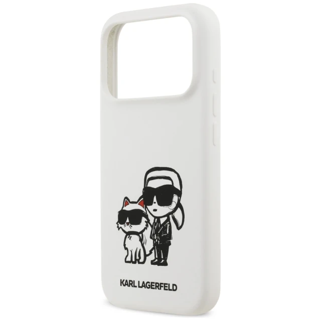 Чохол Karl Lagerfeld Silicone K&C Sketch & Logo для iPhone 17 Pro White with MagSafe (KLHMP17LSKCGRGOH)