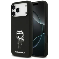 Чохол Karl Lagerfeld Silicone Karl Sketch & Logo для iPhone 17 Pro Max Black with MagSafe (KLHMP17XSKIGROK)