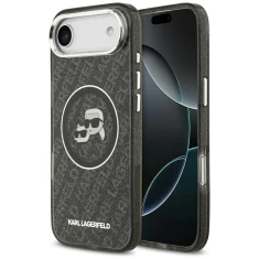 Чохол Karl Lagerfeld IML Glitter Karl & Choupette Heads Logo для iPhone 17 Air Black with MagSafe (KLHMP17MHMKBKCHOK)